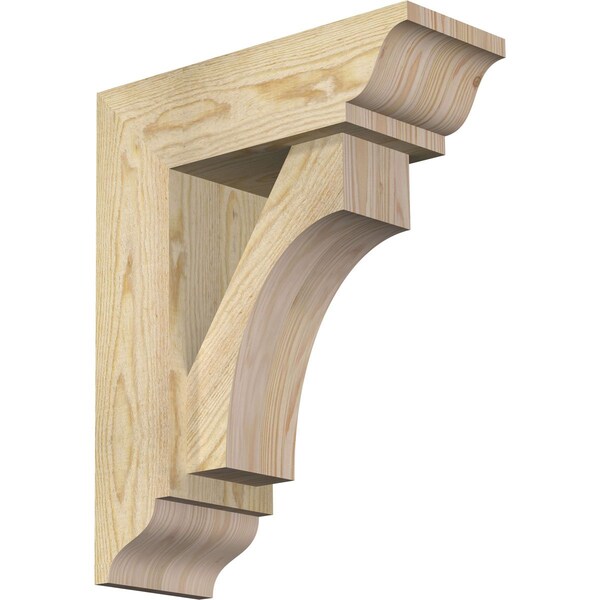 Ekena Millwork Westlake Traditional Rough Sawn Bracket w/ Offset Brace, Douglas Fir, 6"W x 16"D x 20"H BKT0604X16X20WTL01RDF - main